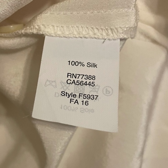 Madewell 100% Silk Monroe Lace Grommet Tie Long Sleeve Blouse w/ Pockets Size XS - Picture 4 of 4